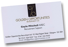 image of Gayle Mitchell"s business card