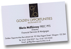 image of Gloria McElhinney's business card